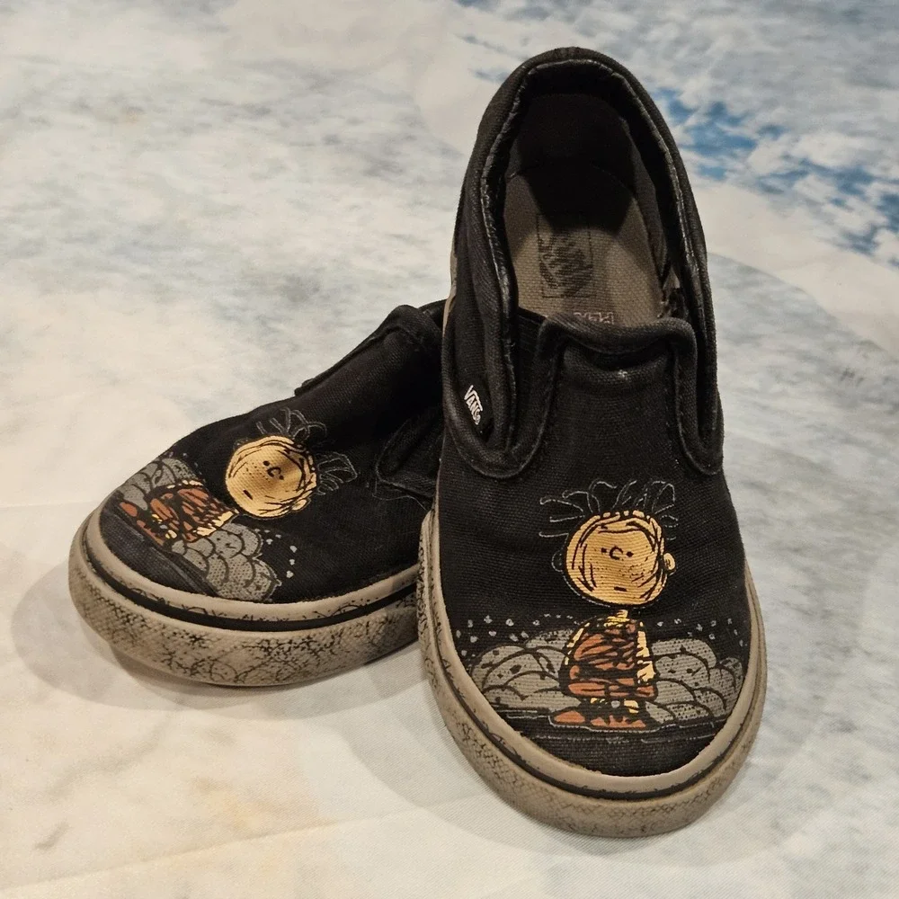 Vans Peanuts Charlie Brown Slip‎ On Toddler Size 7 (See Measurements)
